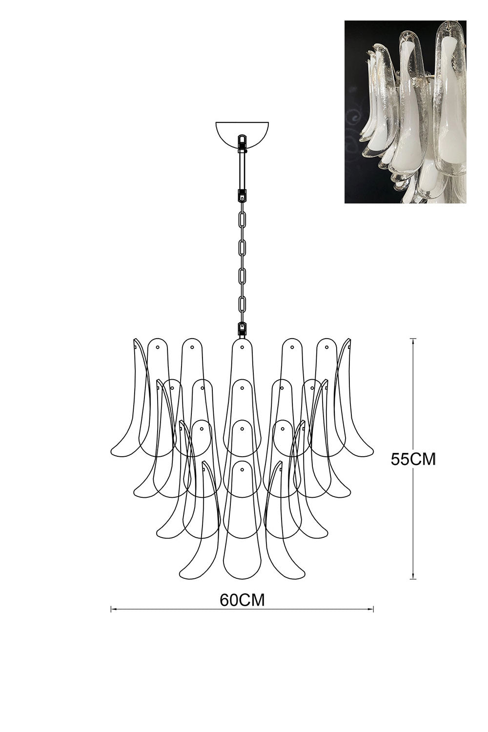 Murano Petals Chandelier