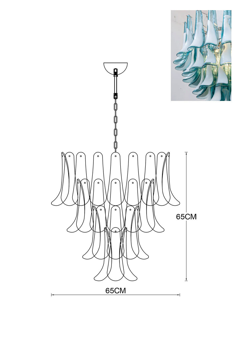 Murano Petals Chandelier