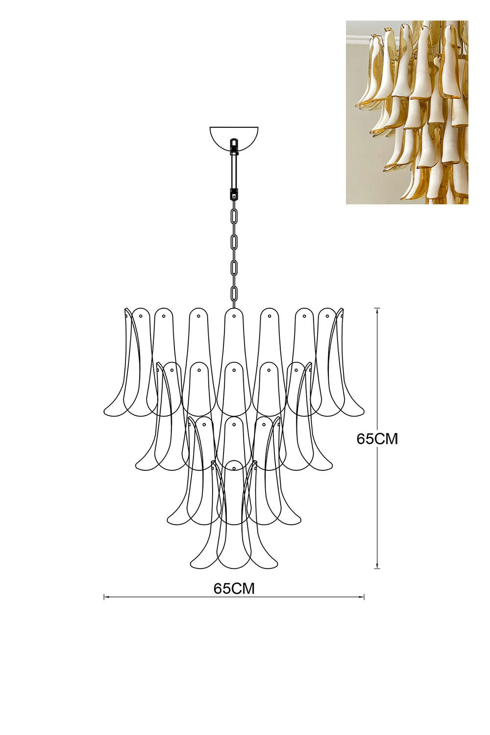 Murano Petals Chandelier