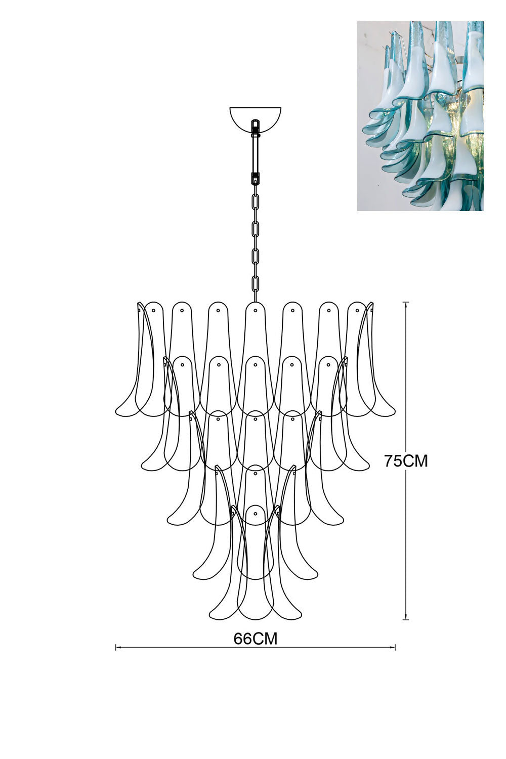 Murano Petals Chandelier