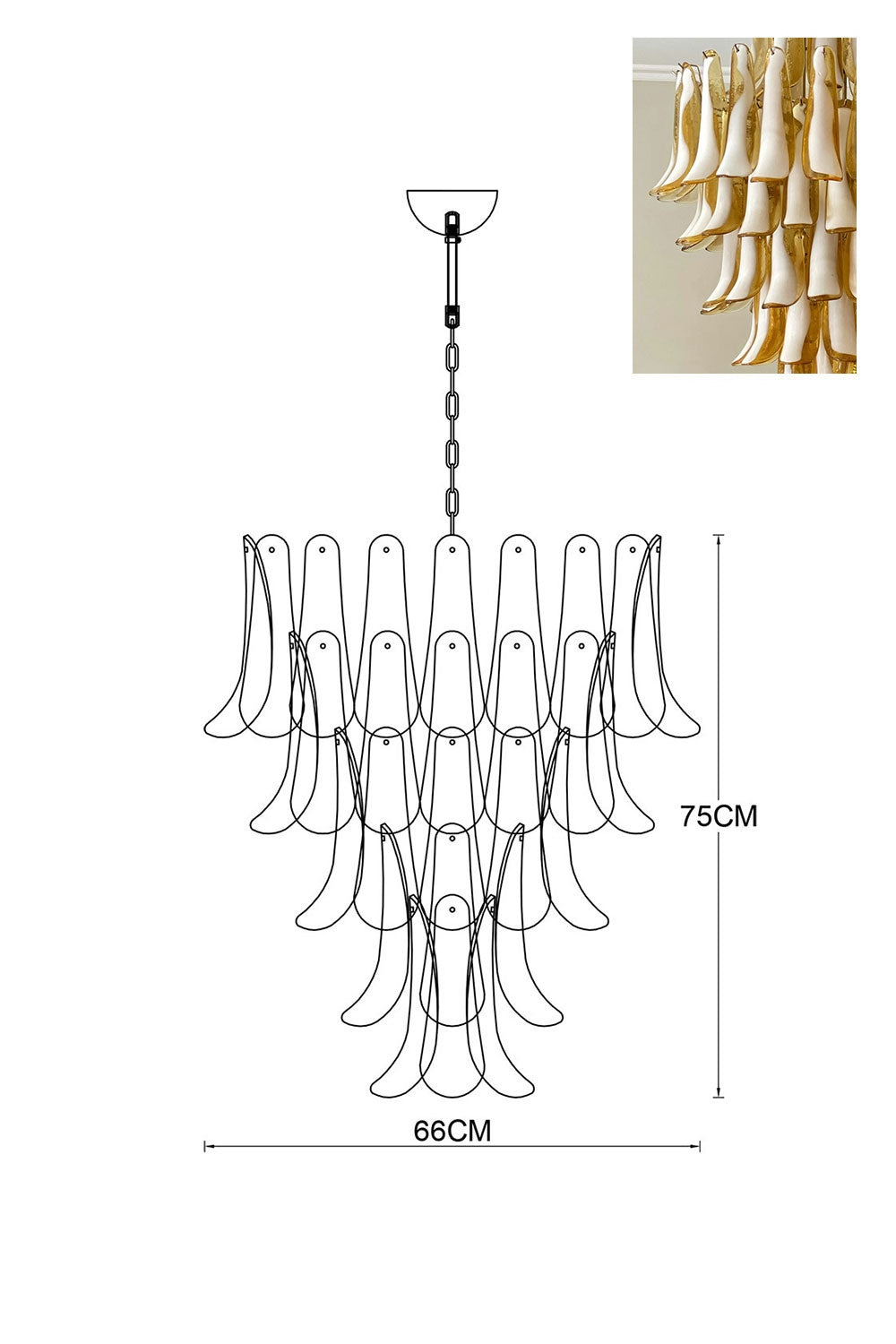 Murano Petals Chandelier