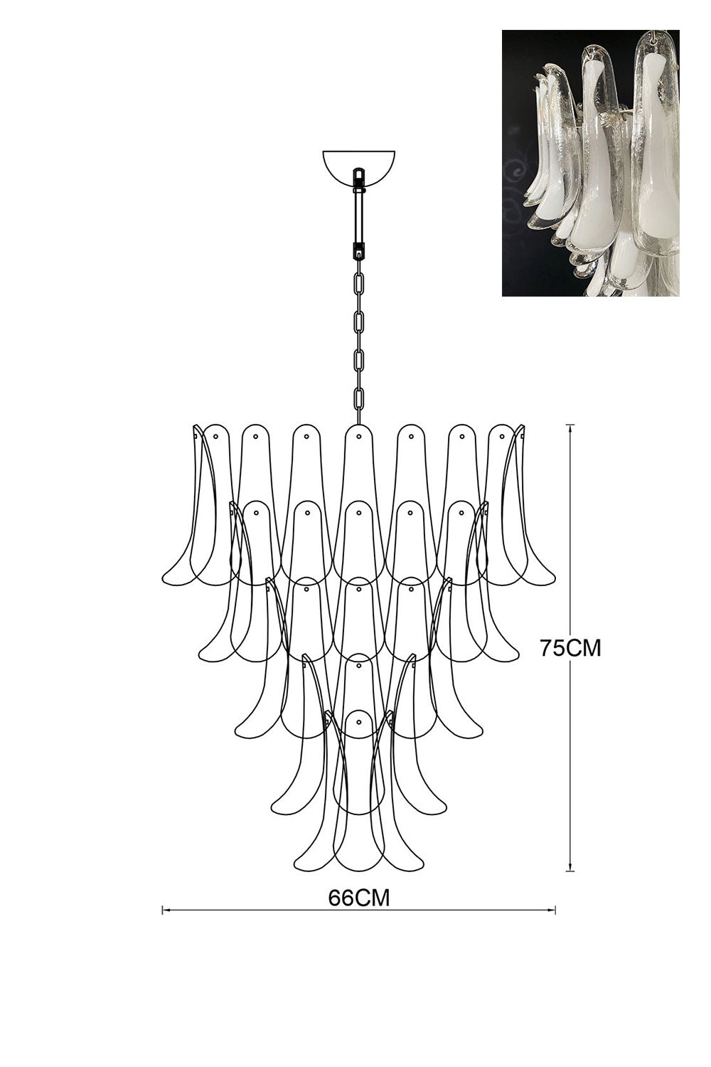 Murano Petals Chandelier