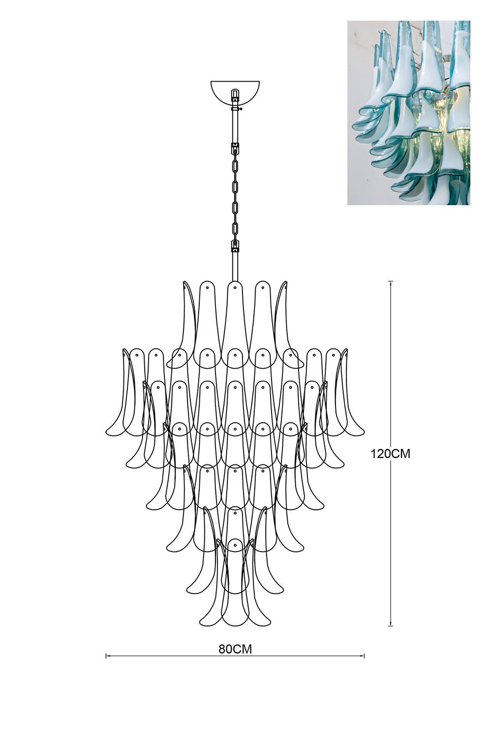 Murano Petals Chandelier