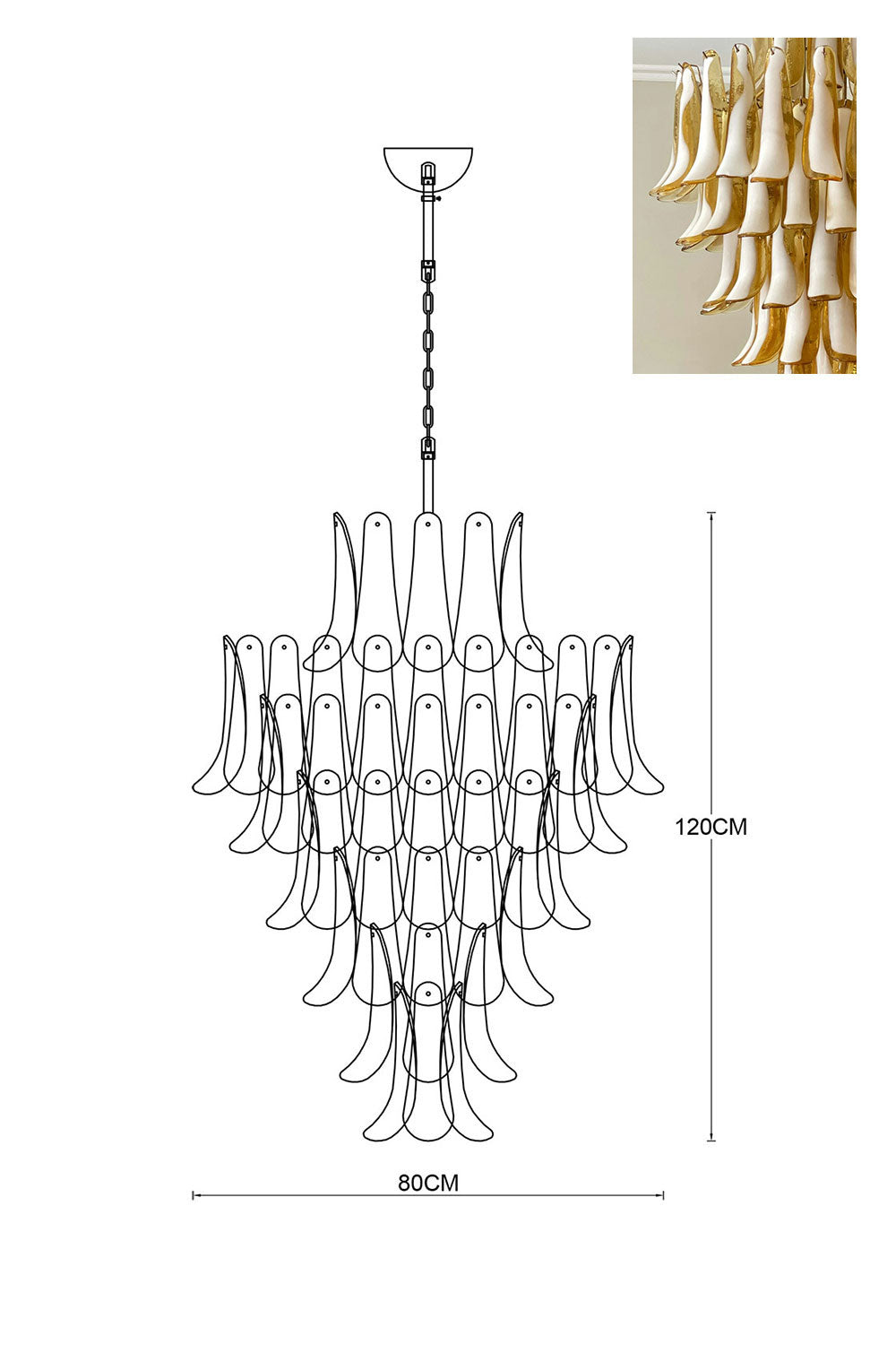 Murano Petals Chandelier