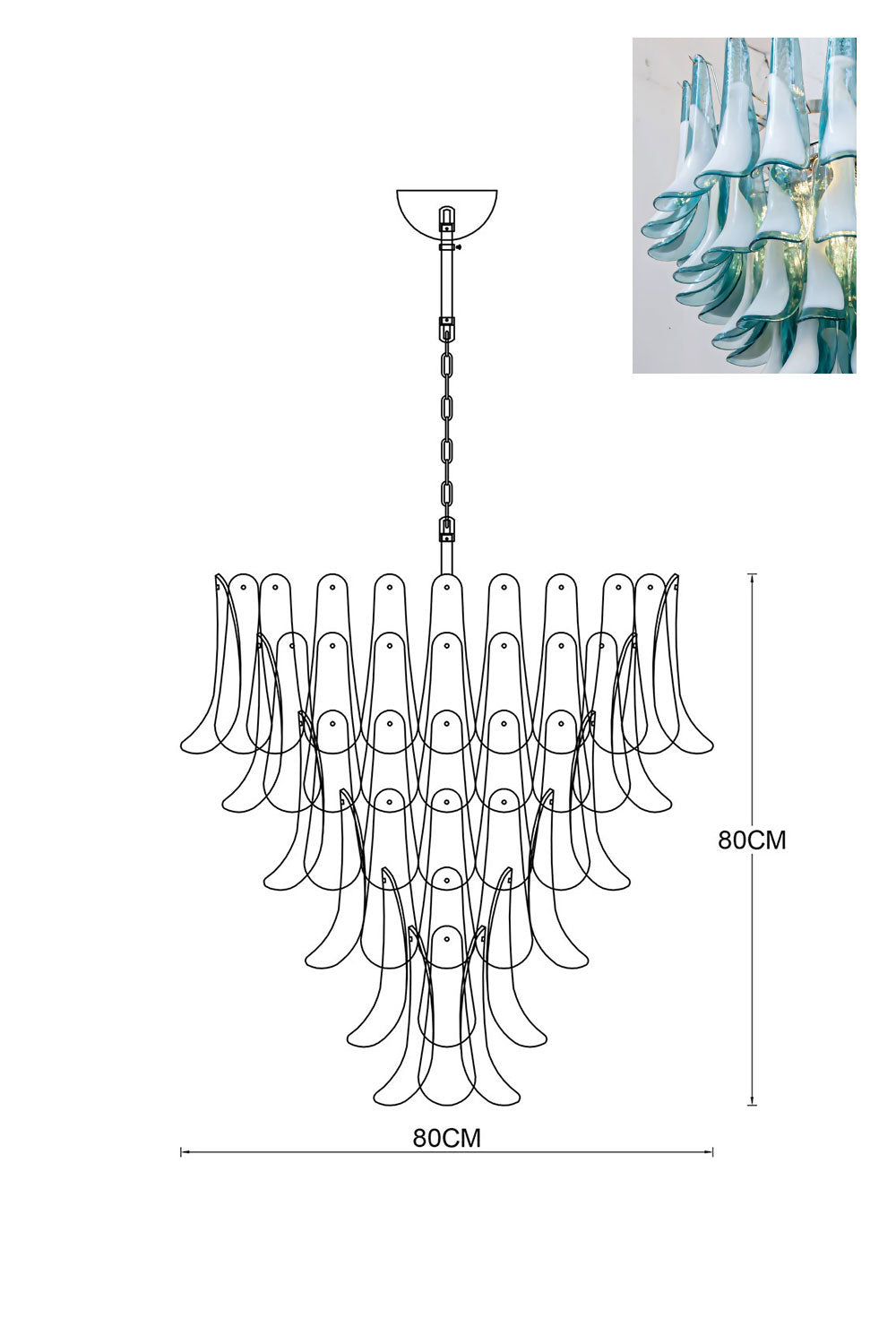 Murano Petals Chandelier