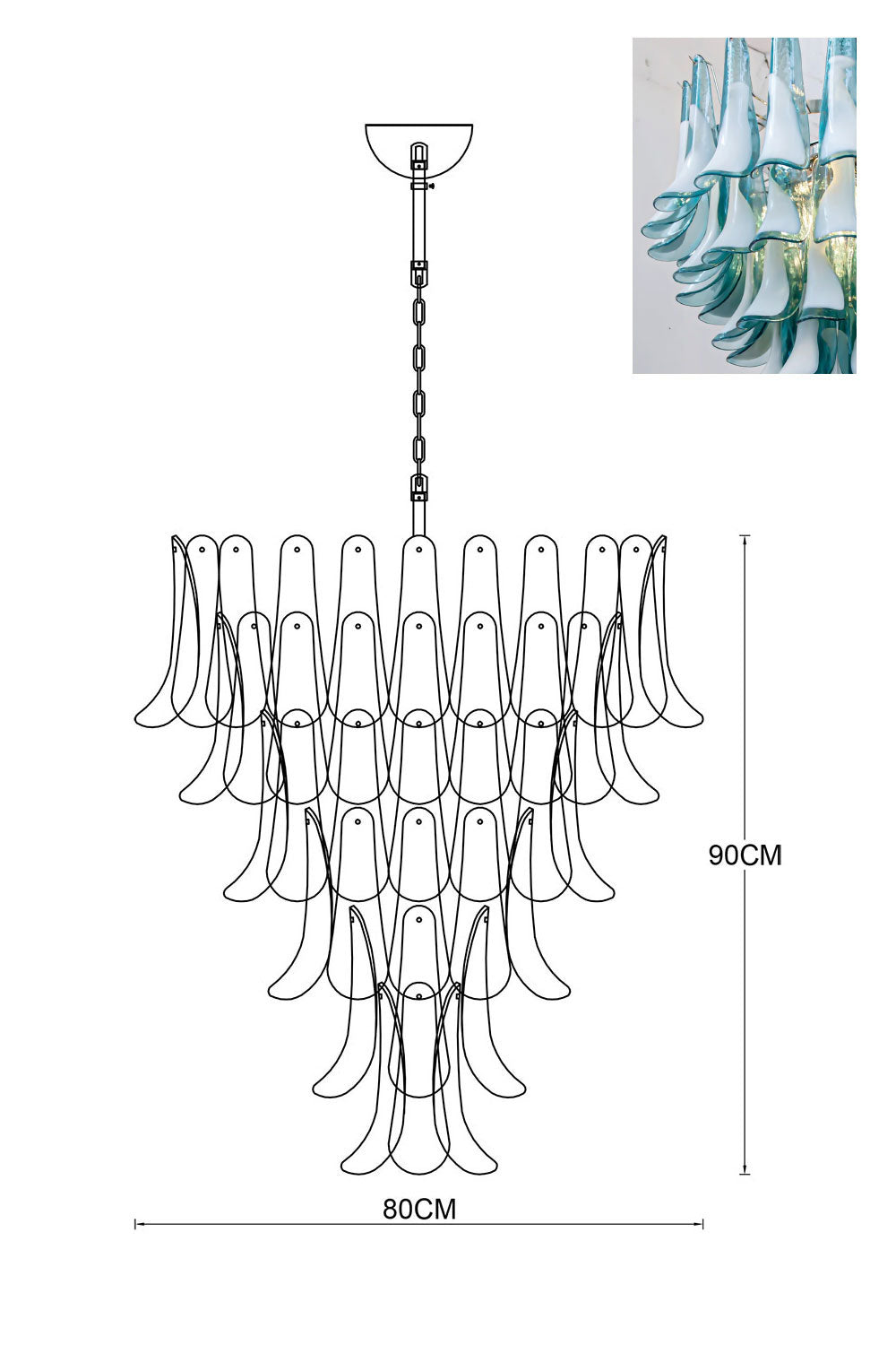 Murano Petals Chandelier