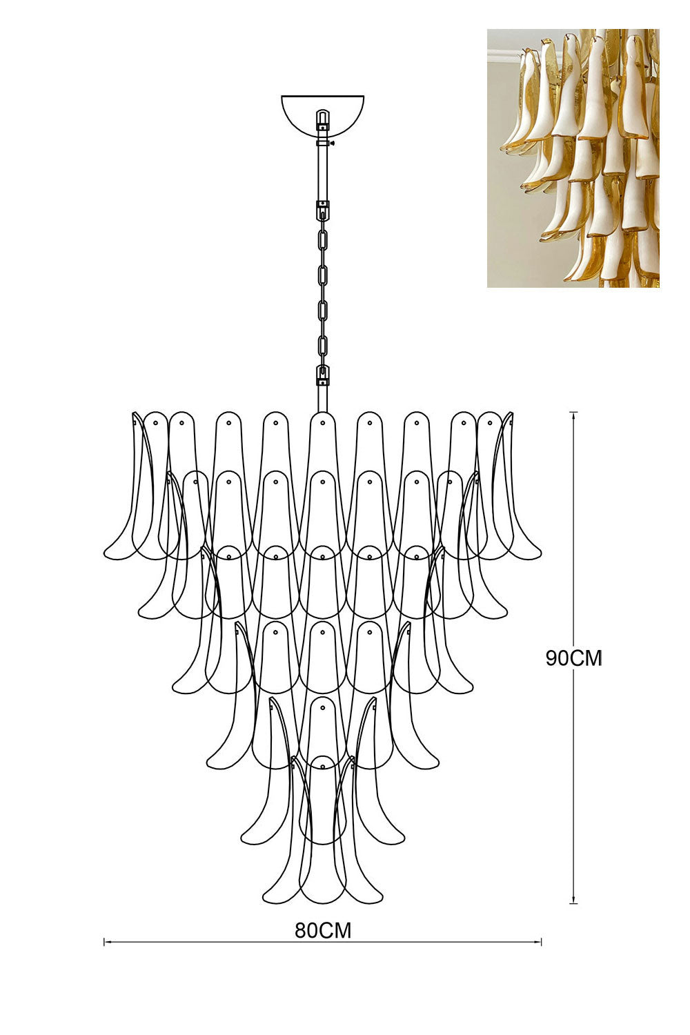 Murano Petals Chandelier