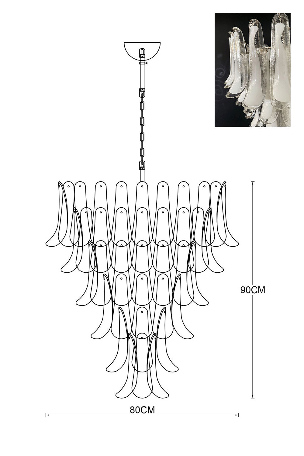 Murano Petals Chandelier