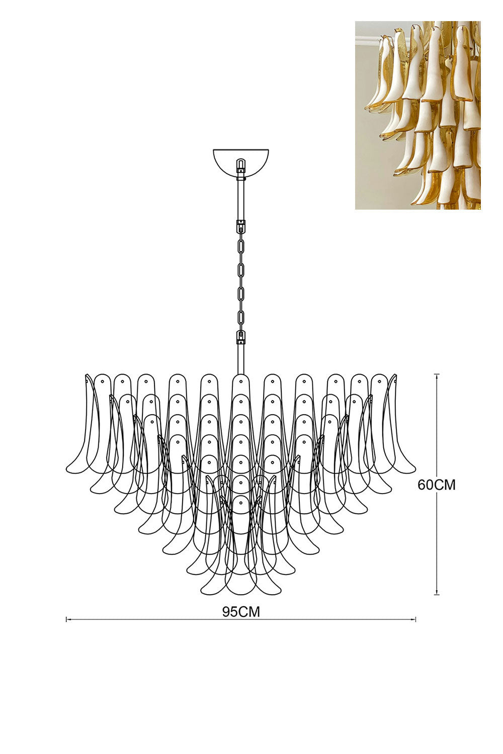 Murano Petals Chandelier