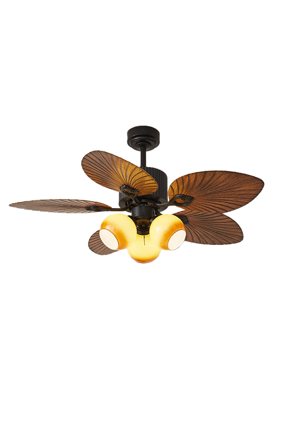 Palm Wood Vintage Fan Chandelier