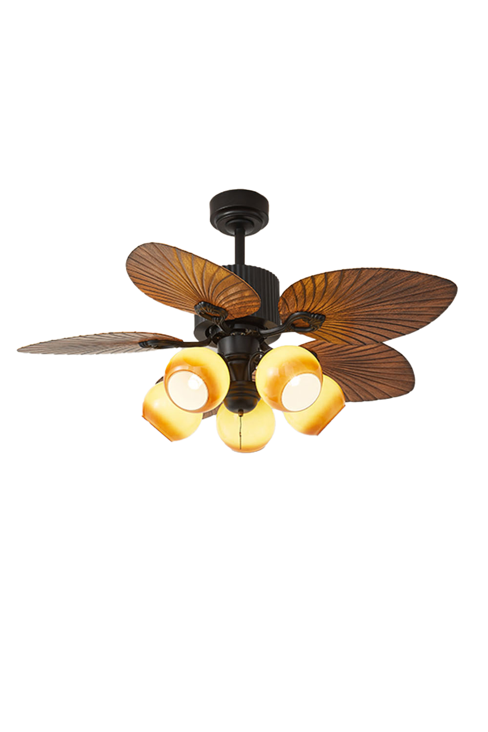 Palm Wood Vintage Fan Chandelier