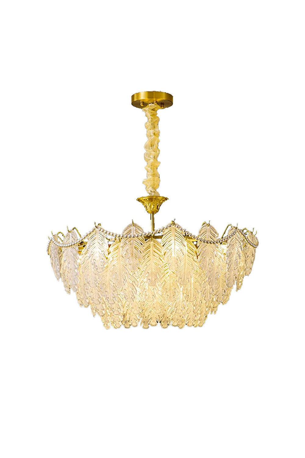 Pearl Glass Leaf Chandelier - SamuLighting