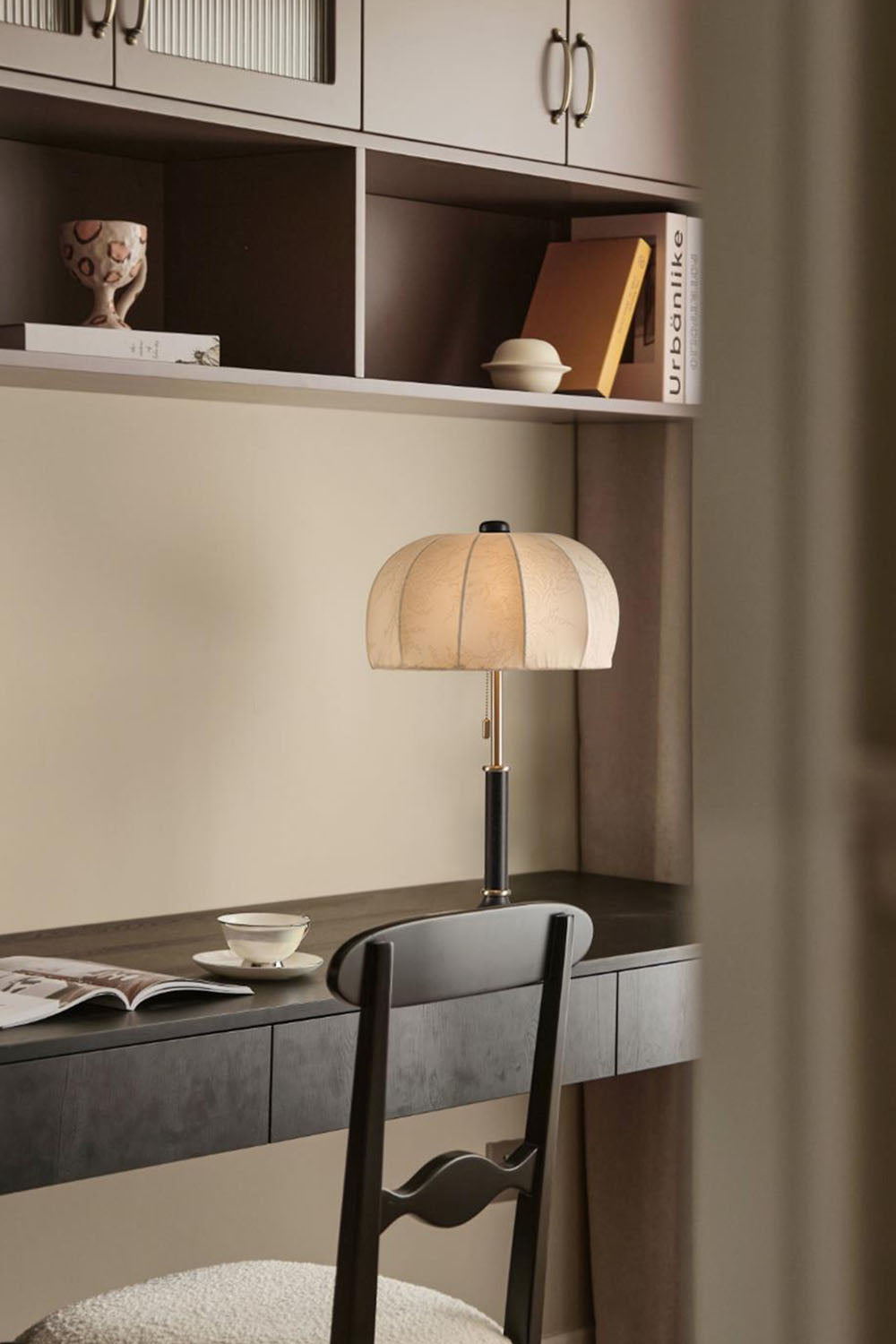 Petal Soft-Shade Pull-Cord Table Lamp