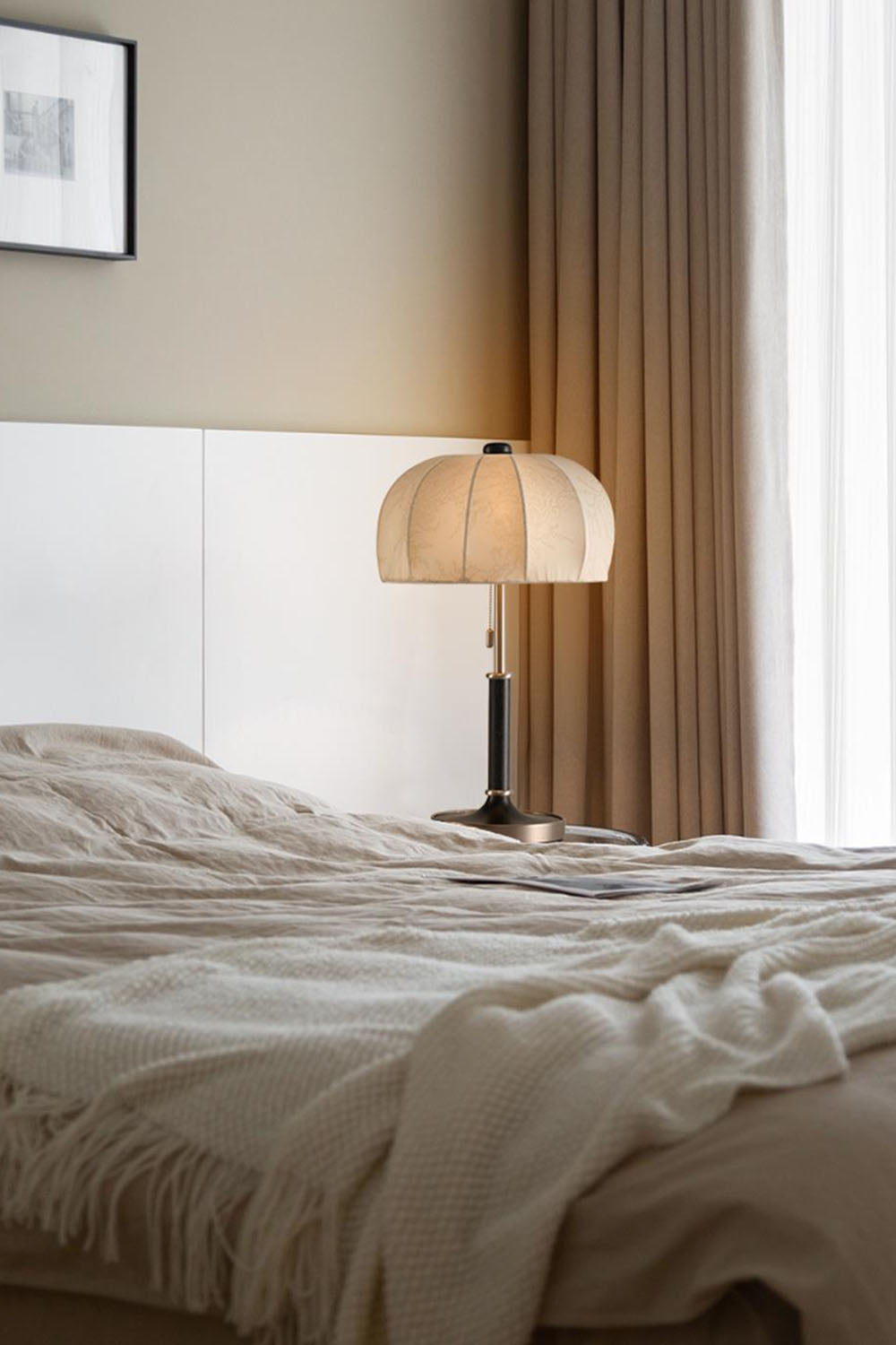 Petal Soft-Shade Pull-Cord Table Lamp
