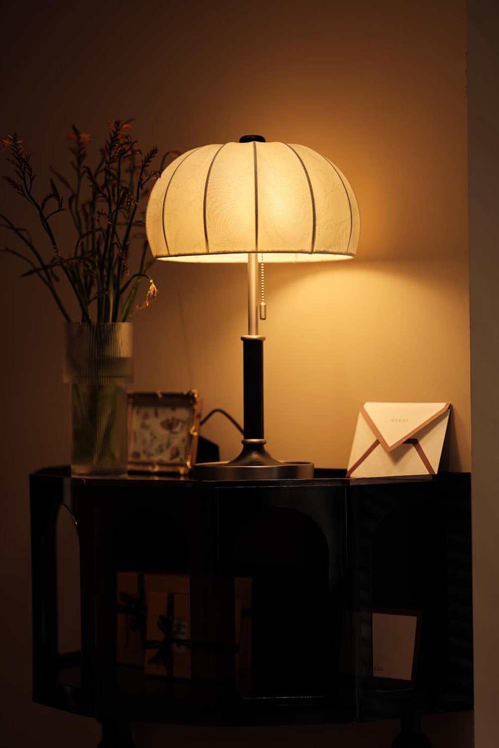 Petal Soft-Shade Pull-Cord Table Lamp