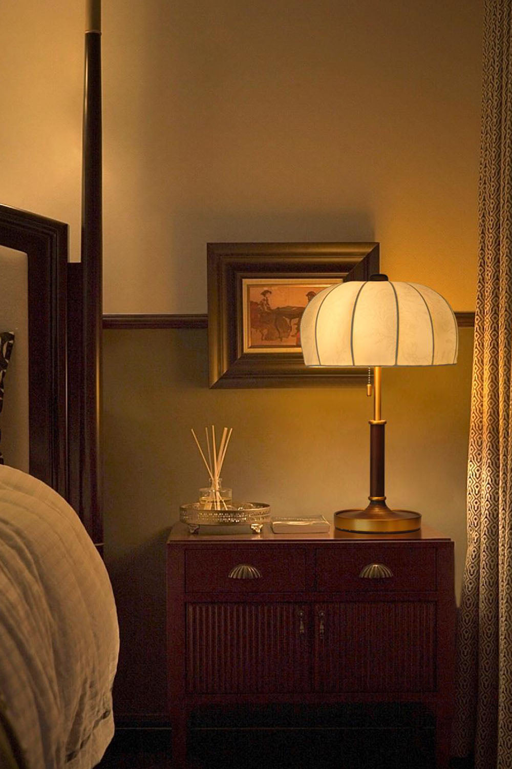 Petal Soft-Shade Pull-Cord Table Lamp