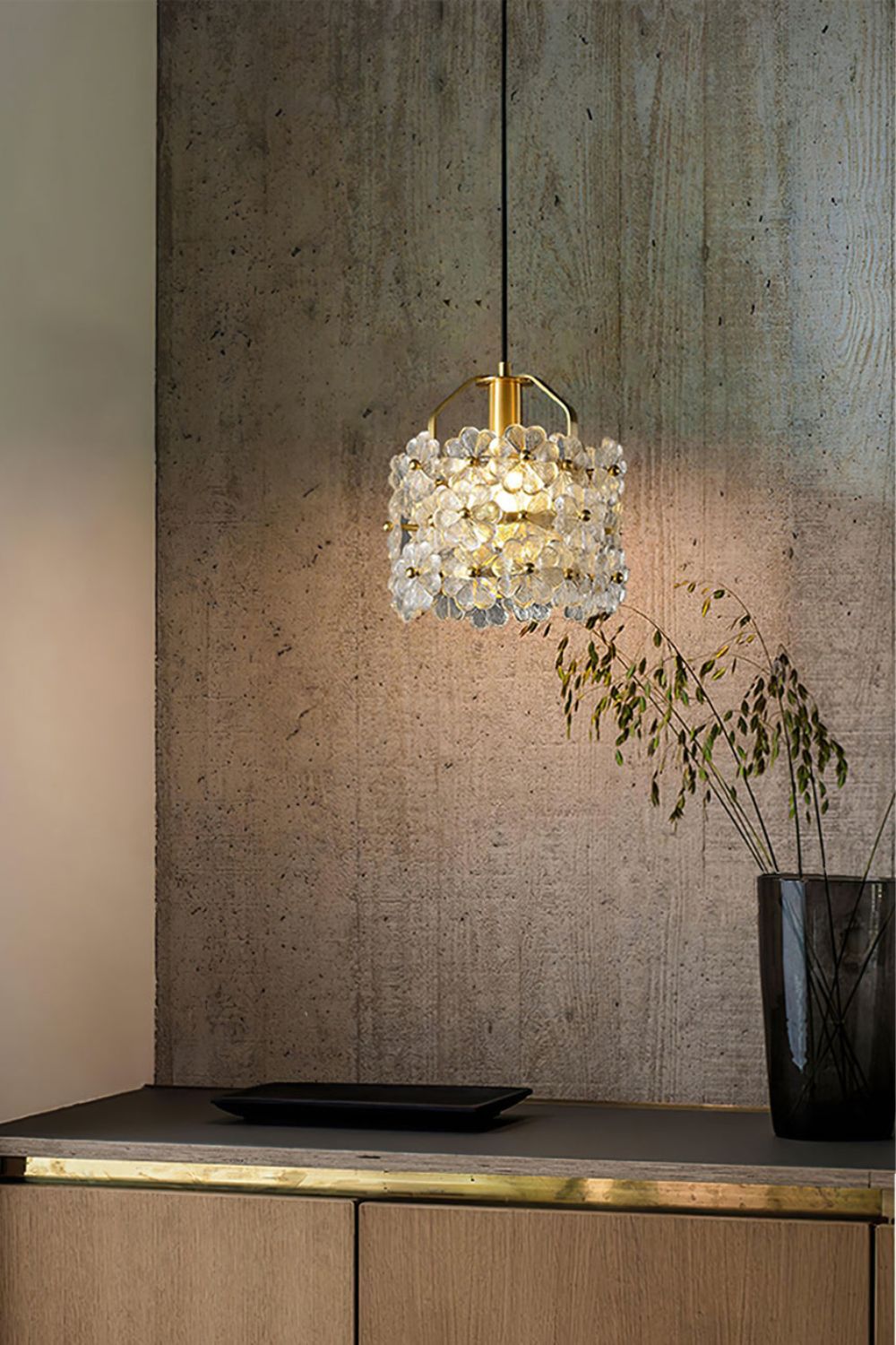 Petit Floral Glass Pendant Lamp - SamuLighting