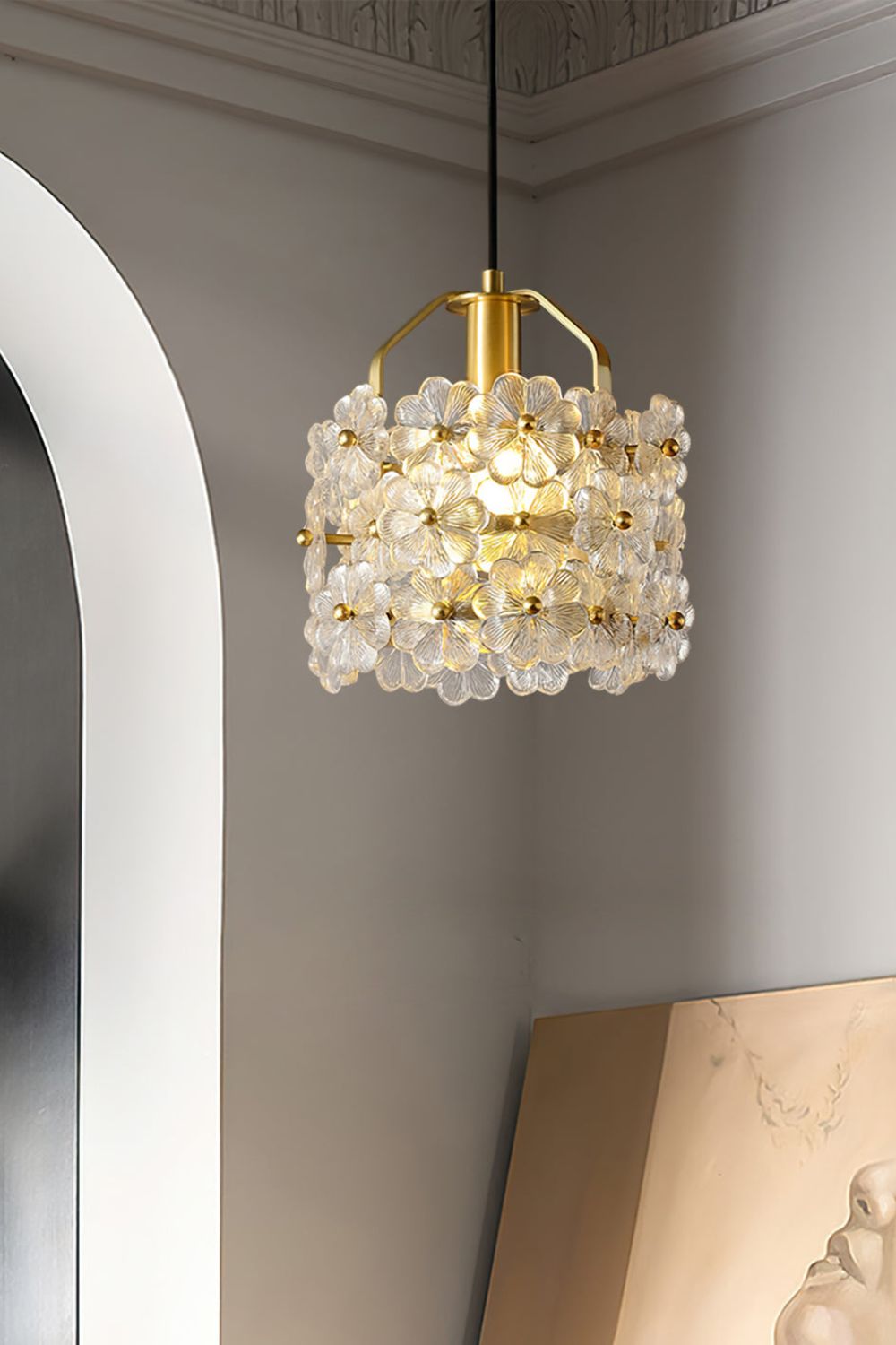 Petit Floral Glass Pendant Lamp - SamuLighting