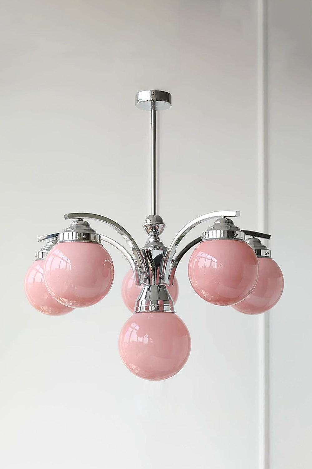 Pink Globe Modern Chandelier