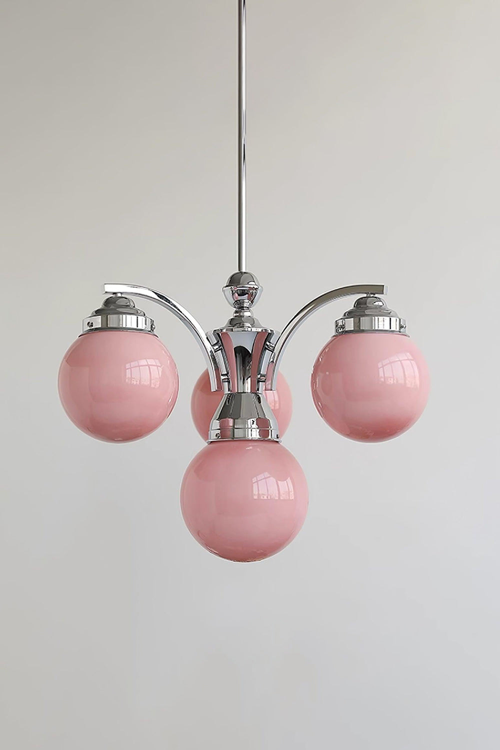 Pink Globe Modern Chandelier