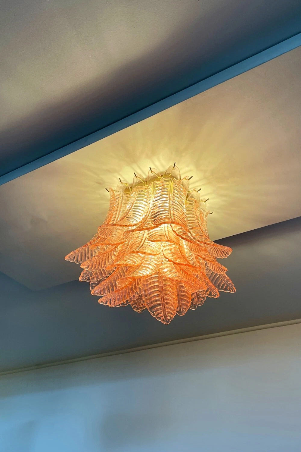 Pink Murano Felci Glass Ceiling Light