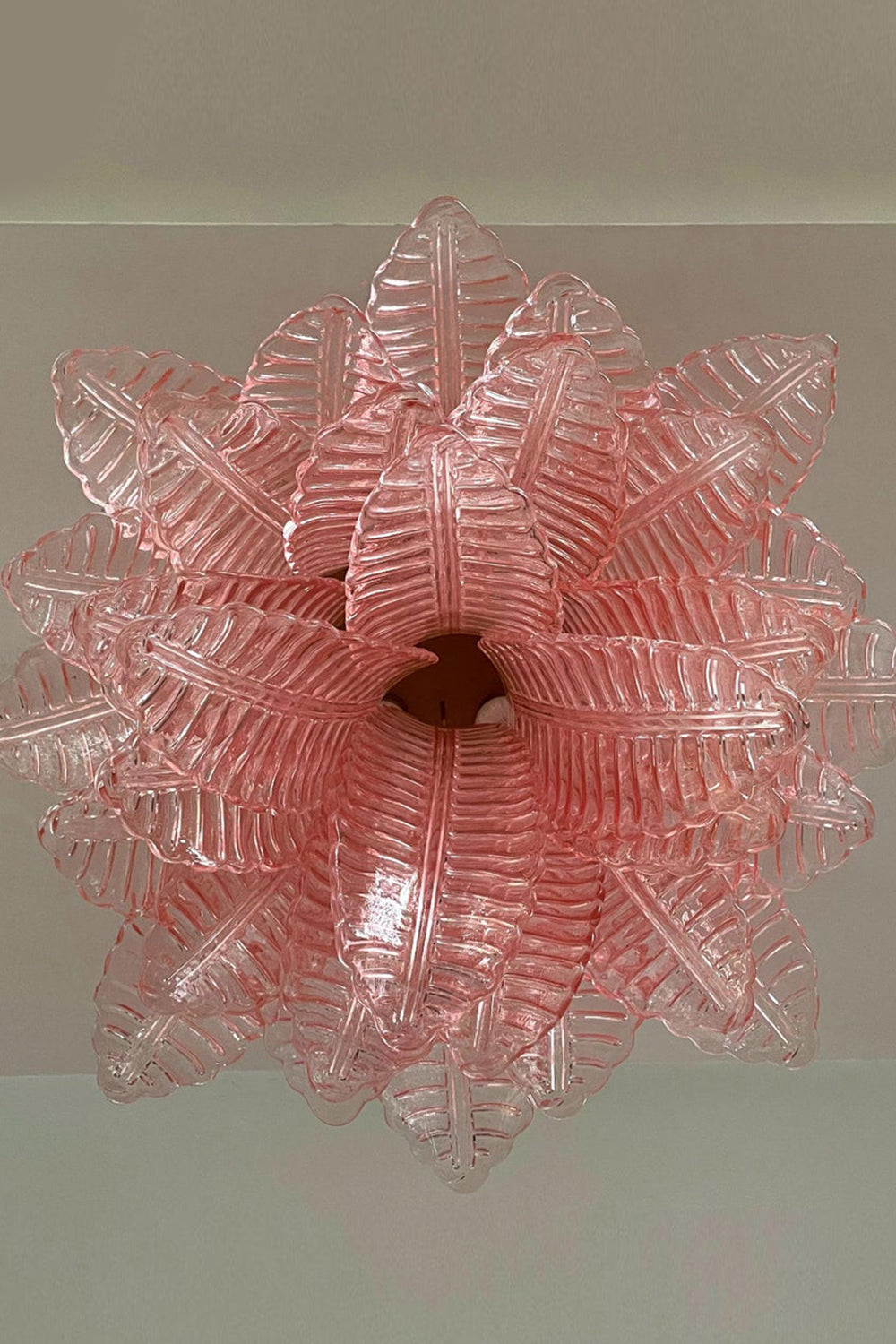 Pink Murano Felci Glass Ceiling Light