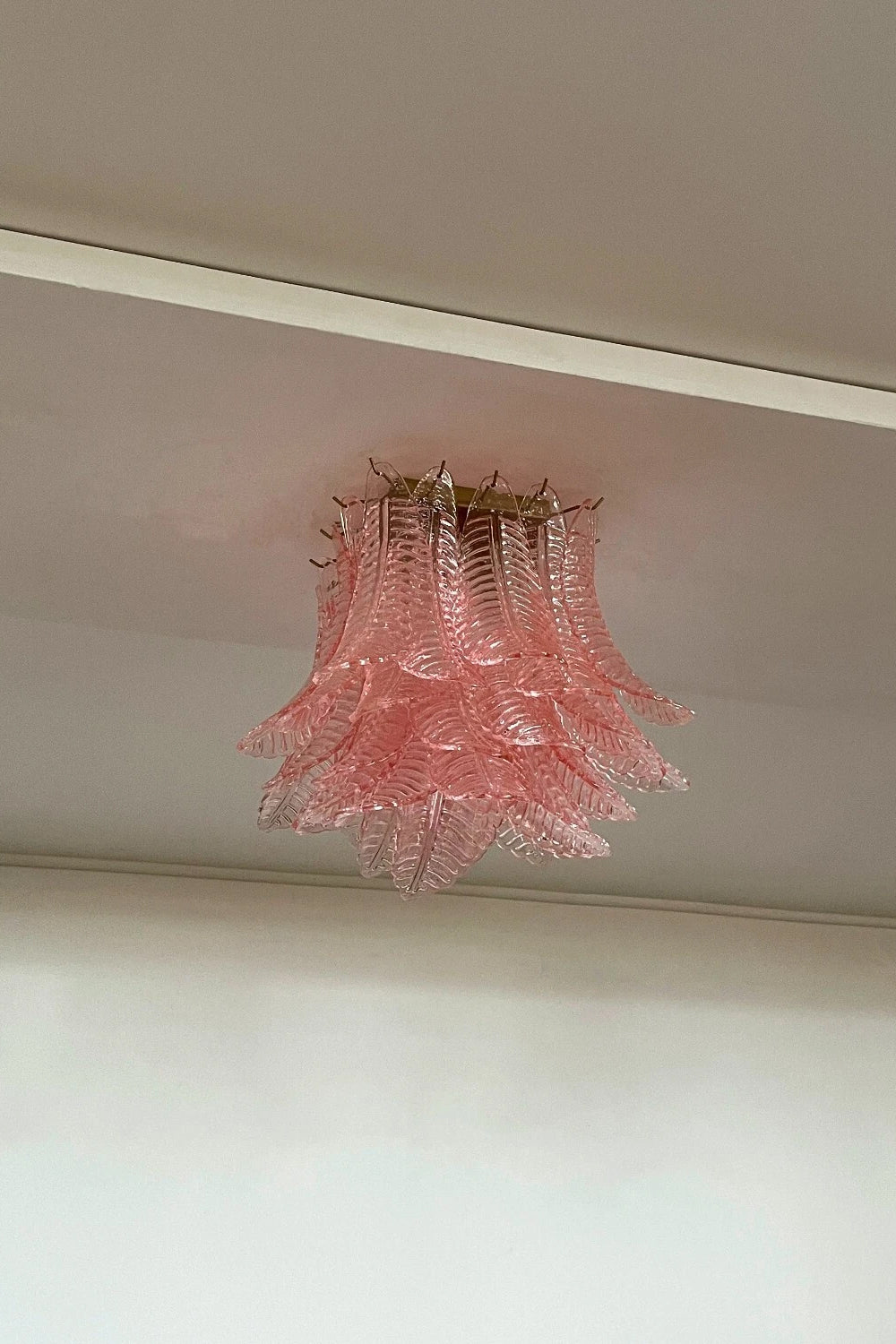 Pink Murano Felci Glass Ceiling Light