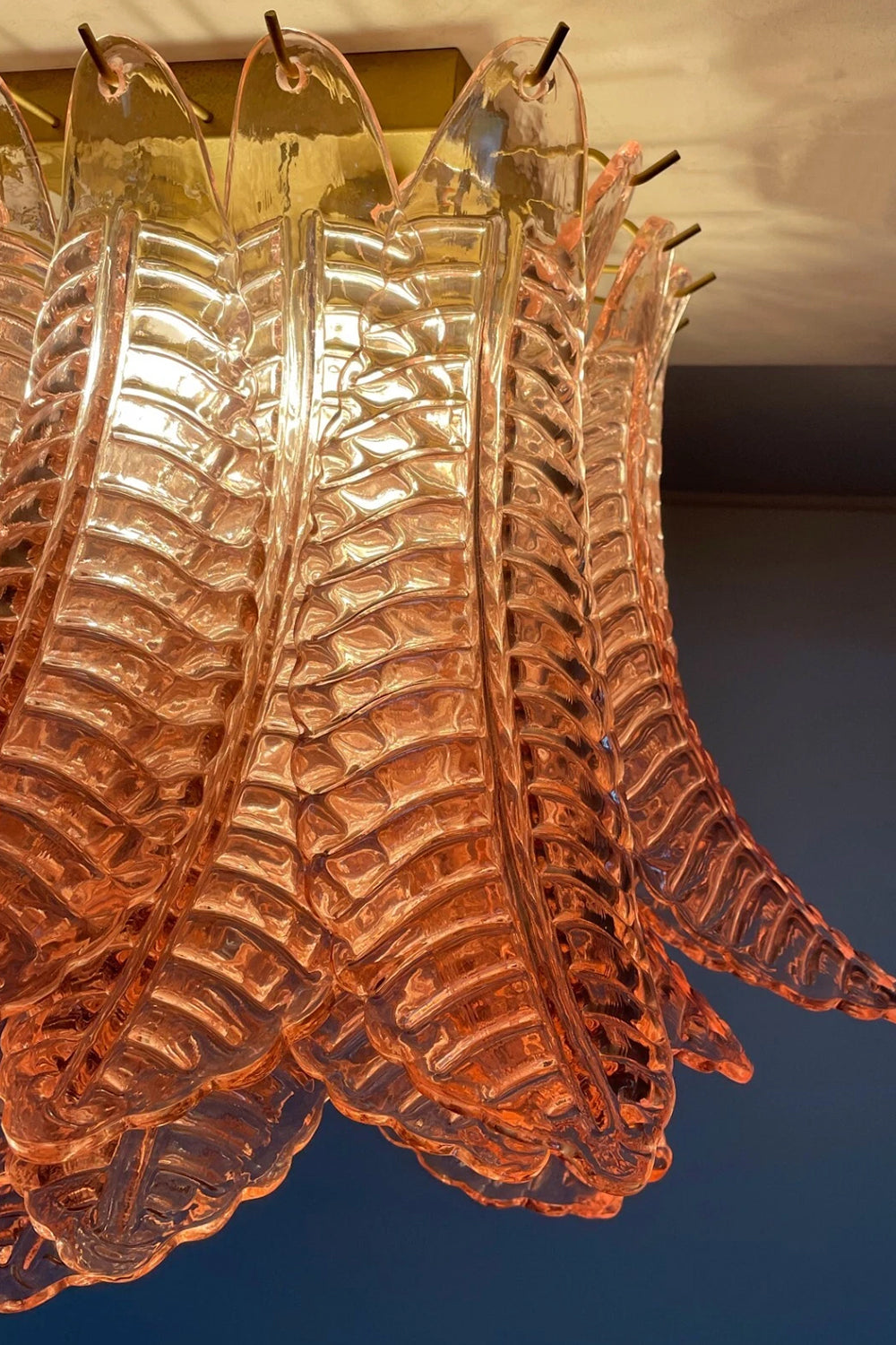 Pink Murano Felci Glass Ceiling Light