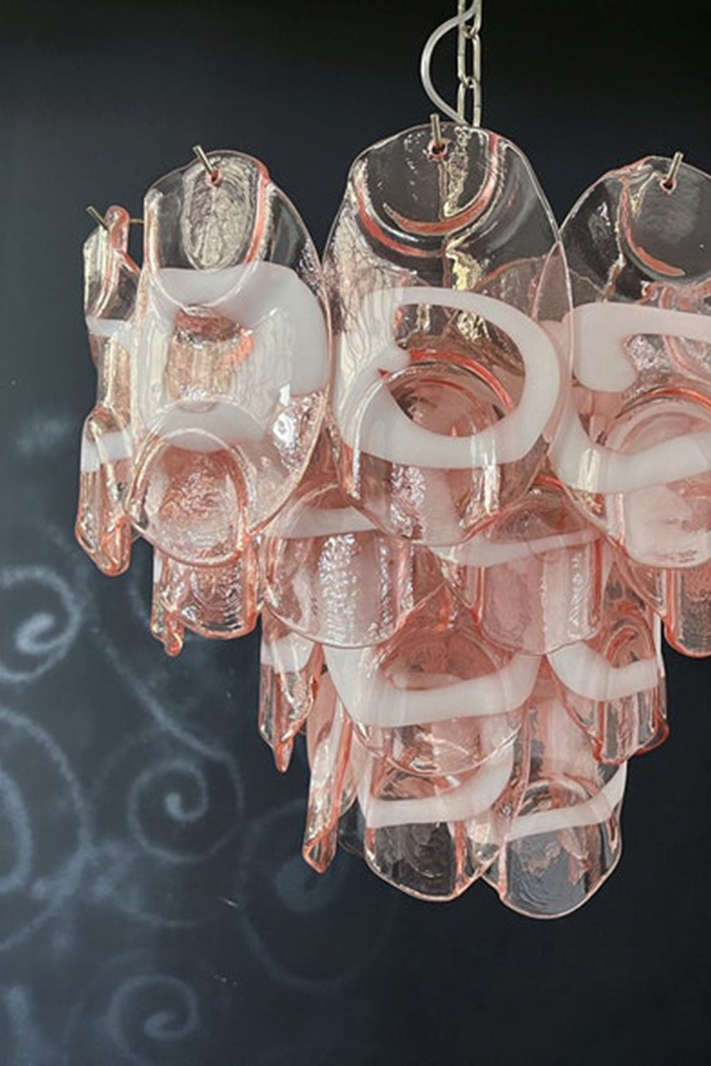 Pink Shell-Shaped Glass Chandelier