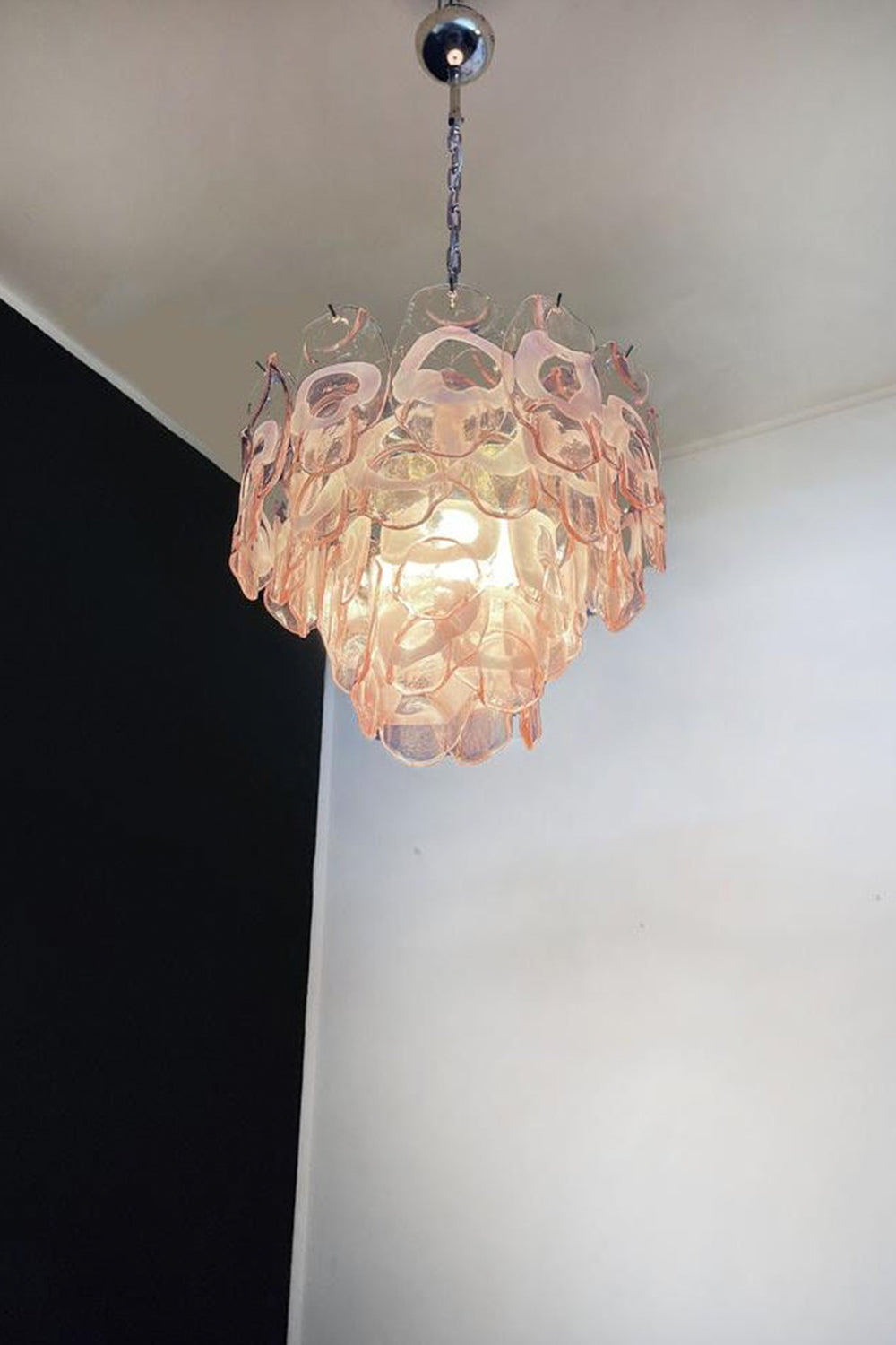 Pink Shell-Shaped Glass Chandelier
