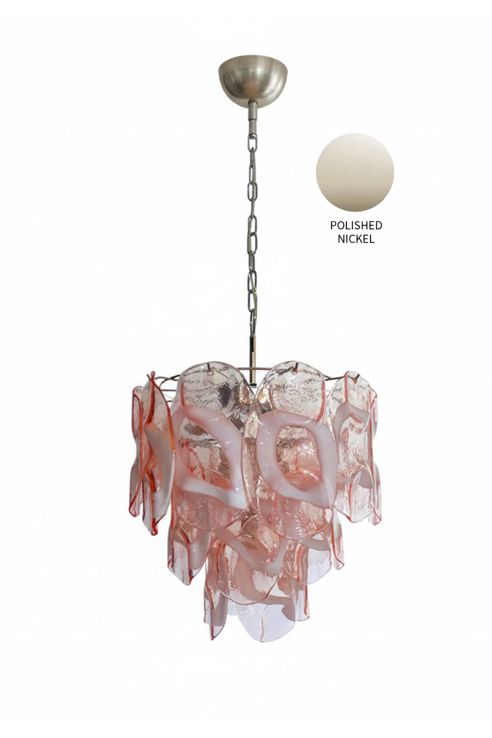 Pink Shell-Shaped Glass Chandelier