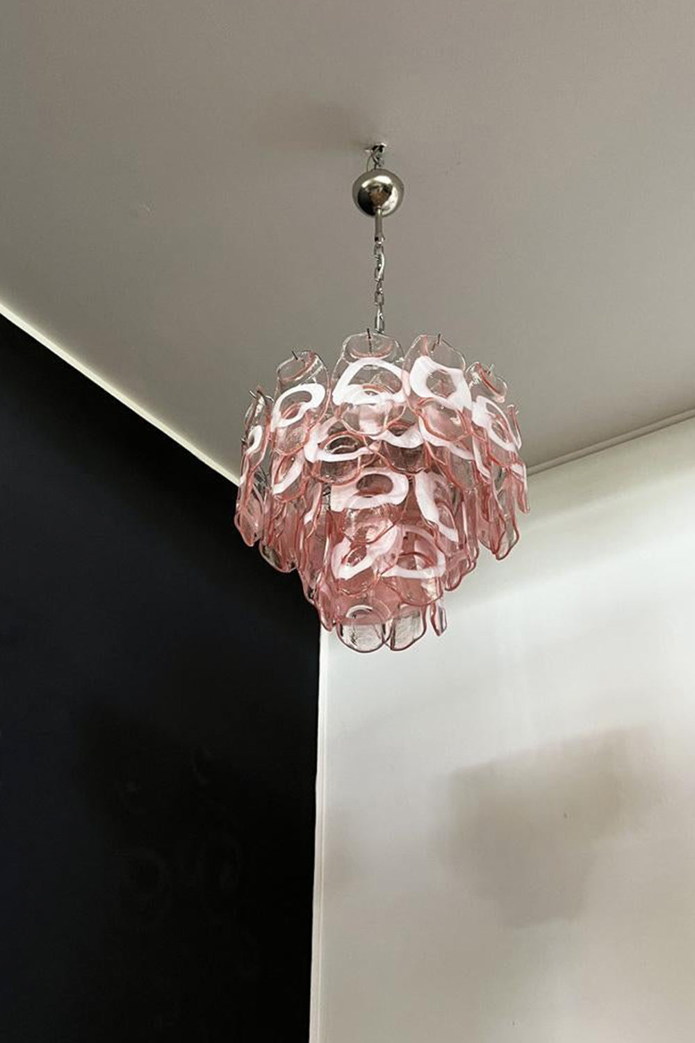 Pink Shell-Shaped Glass Chandelier
