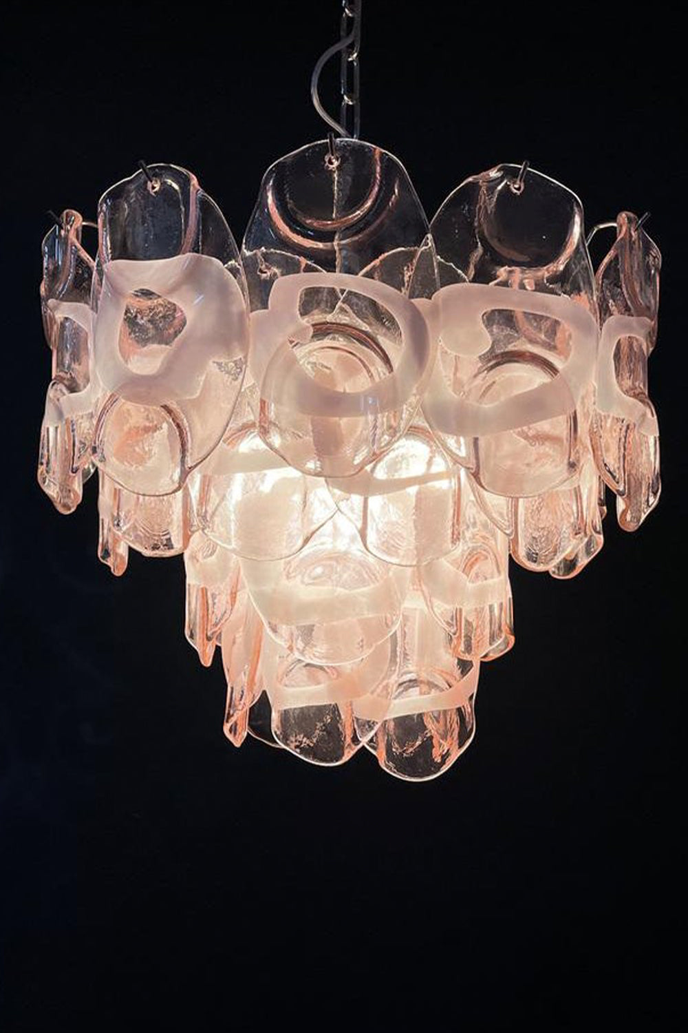Pink Shell-Shaped Glass Chandelier