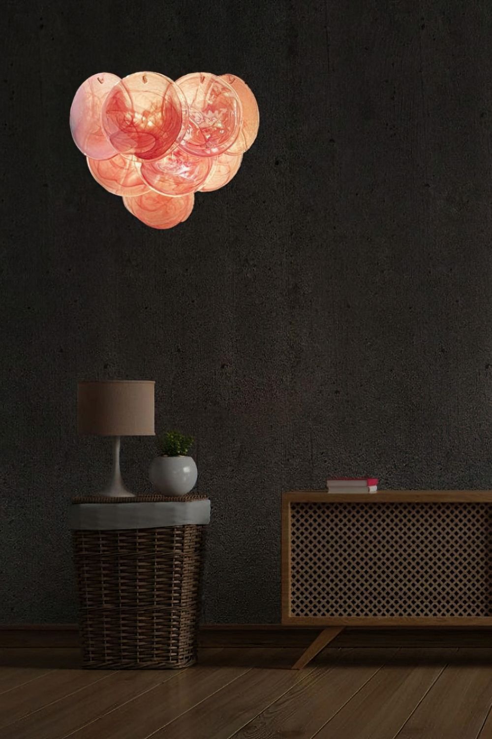 Pink murano lamp on sale