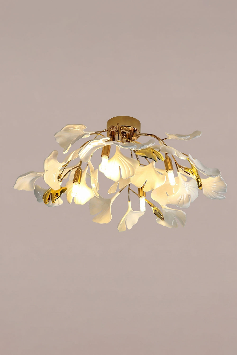Porcelain Ginkgo Leaf Ceiling Light Samu Lamp
