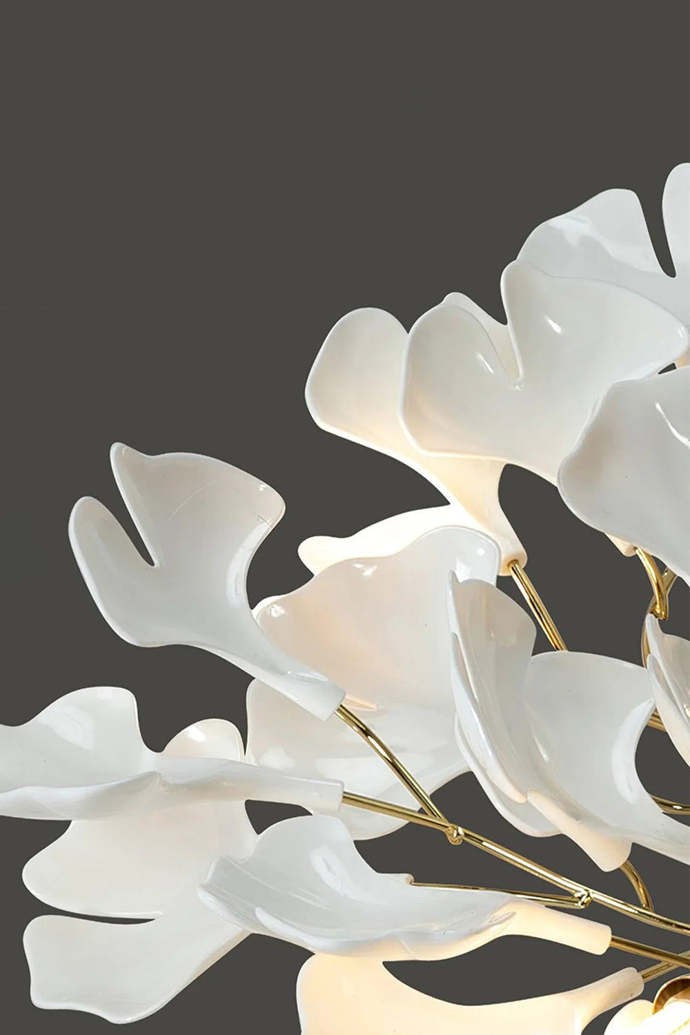 Porcelain Ginkgo Leaf Ceiling Light |Ceramics detail | Samu Lamp