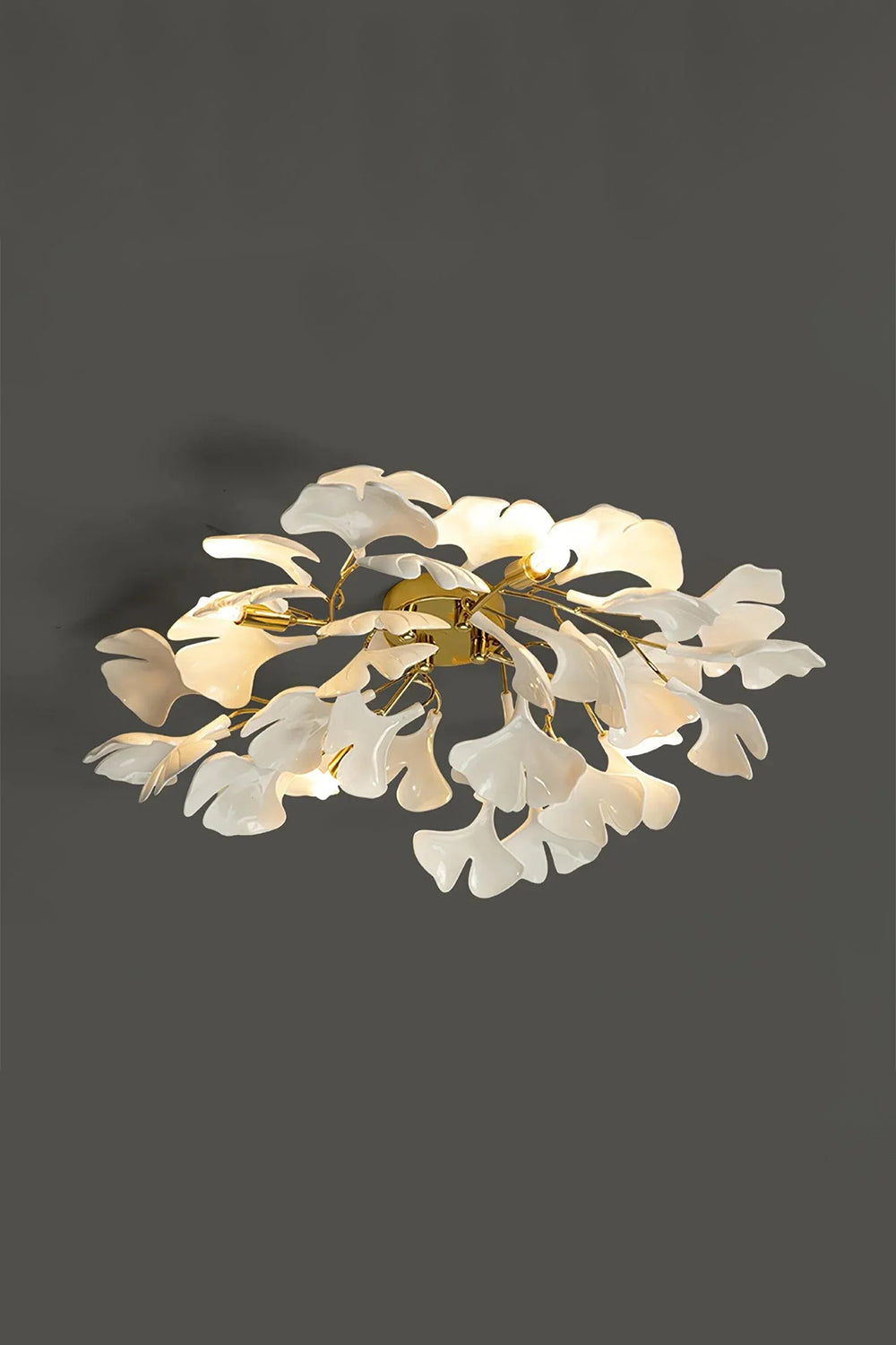 Porcelain Ginkgo Leaf Ceiling Light | detail | Samu Lamp