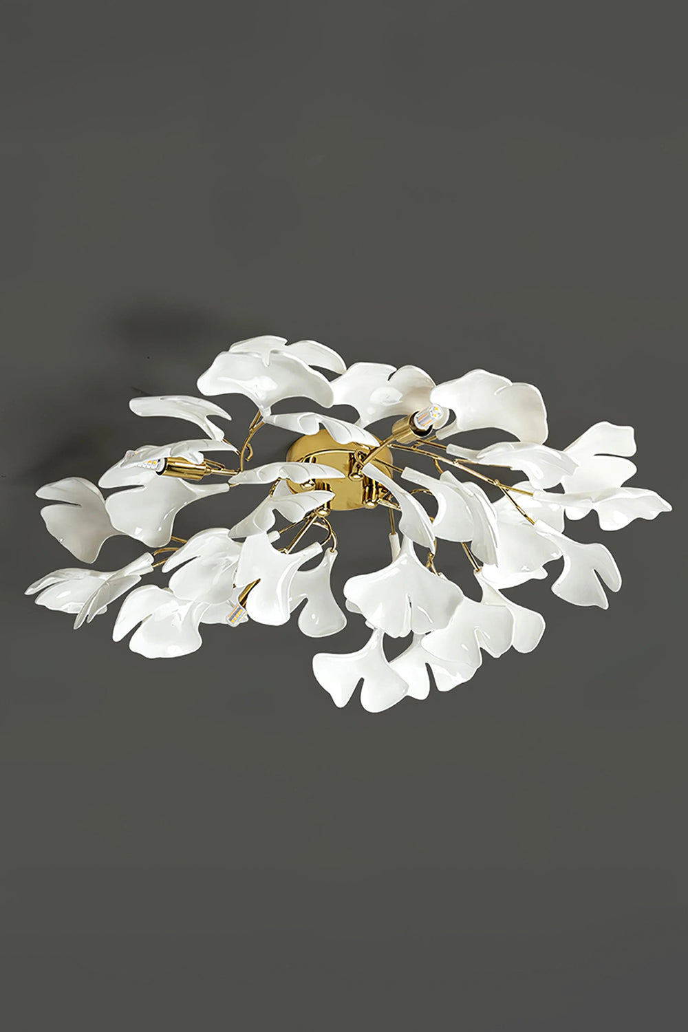 Porcelain Ginkgo Leaf Ceiling Light | detail | Samu Lamp