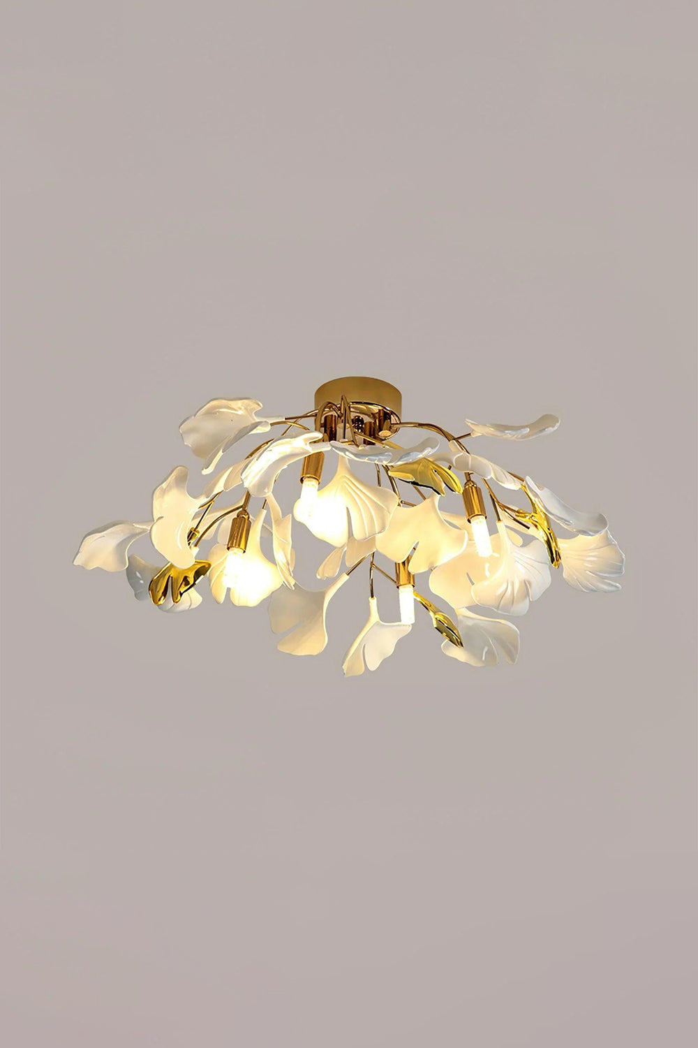 Porcelain Ginkgo Leaf Ceiling Light Samu Lamp
