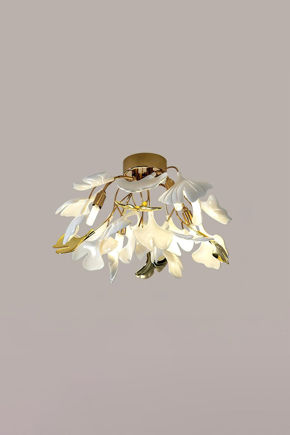 Porcelain Ginkgo Leaf Ceiling LightSamu Lamp