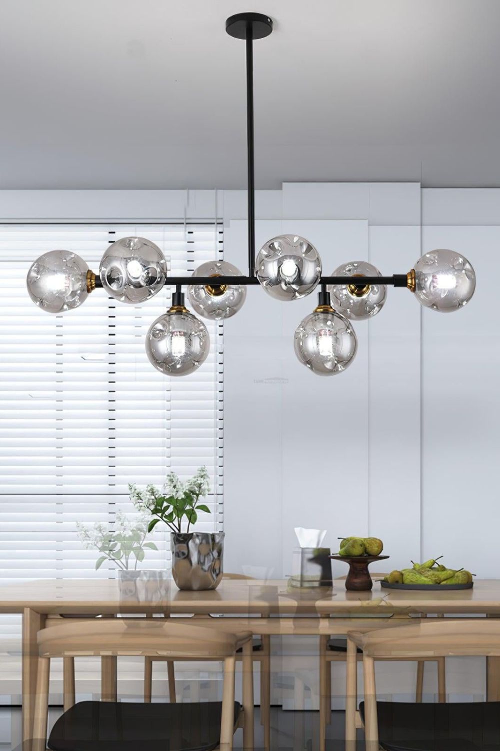 Primas Smoked Glass Linear Chandelier