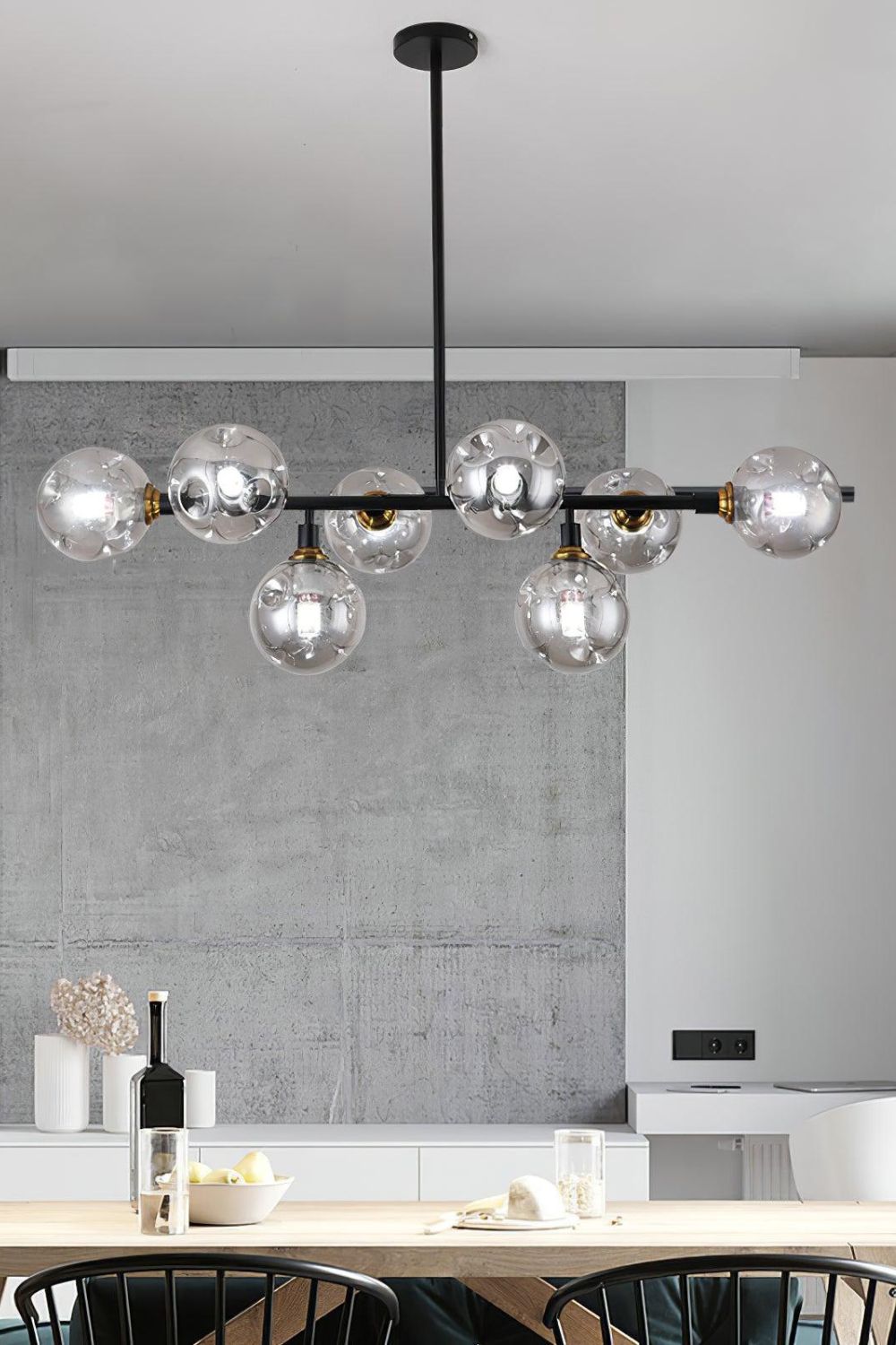 Primas Smoked Glass Linear Chandelier