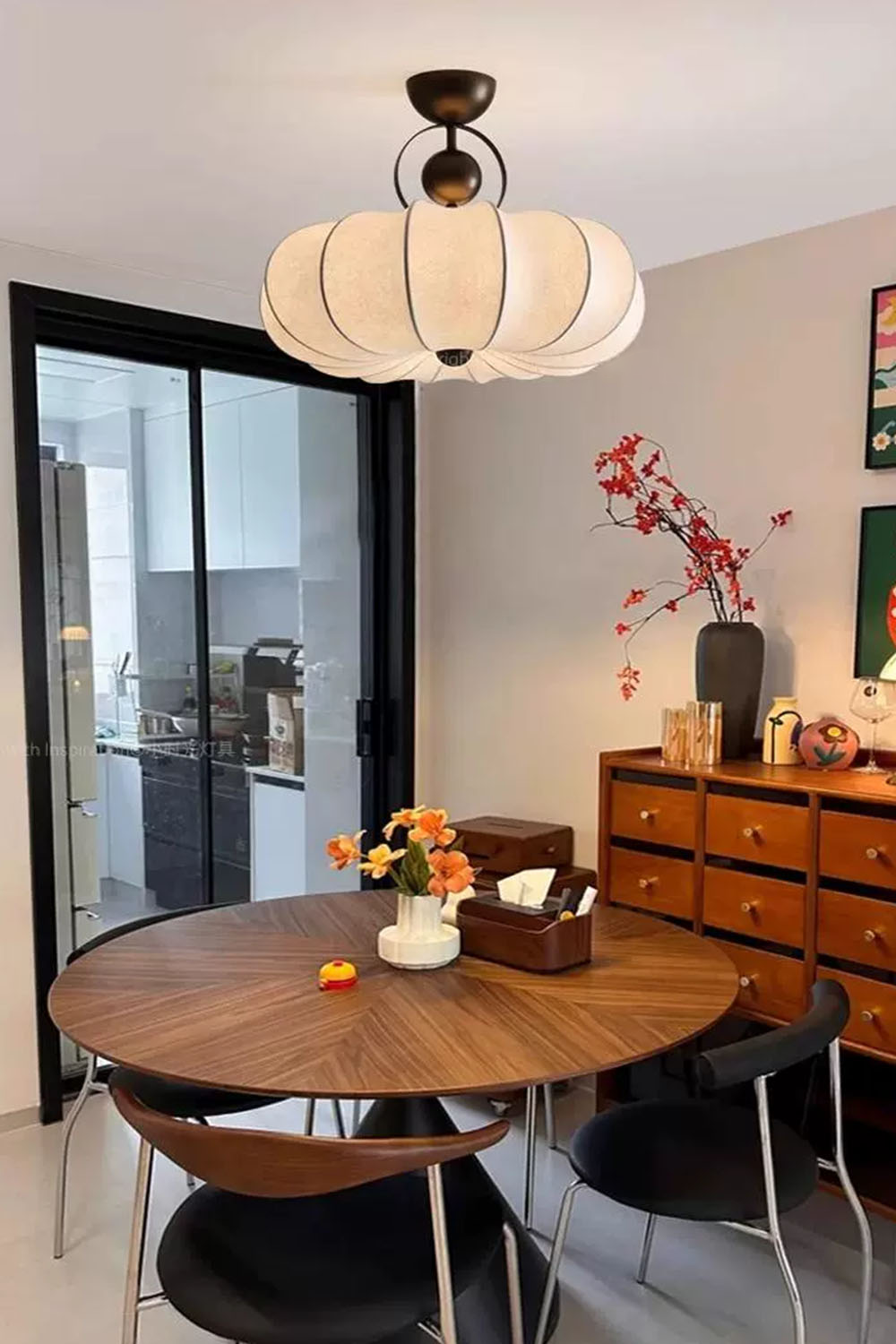 Pumpkin Silk Ceiling Lamp
