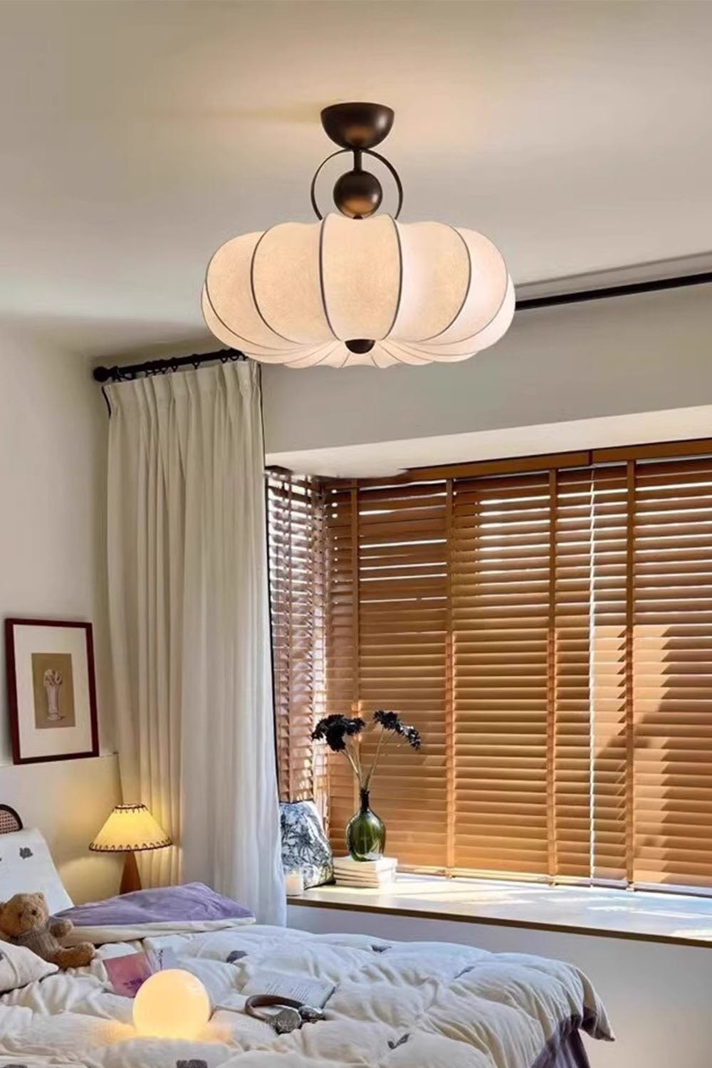 Pumpkin Silk Ceiling Lamp