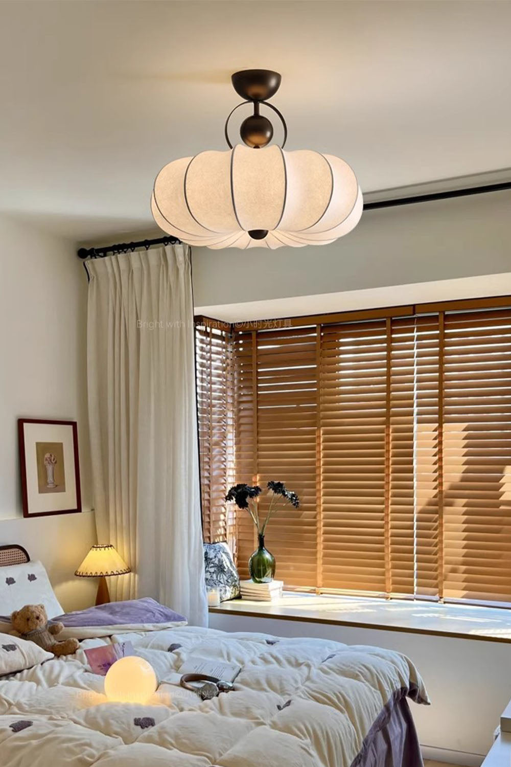 Pumpkin Silk Ceiling Lamp