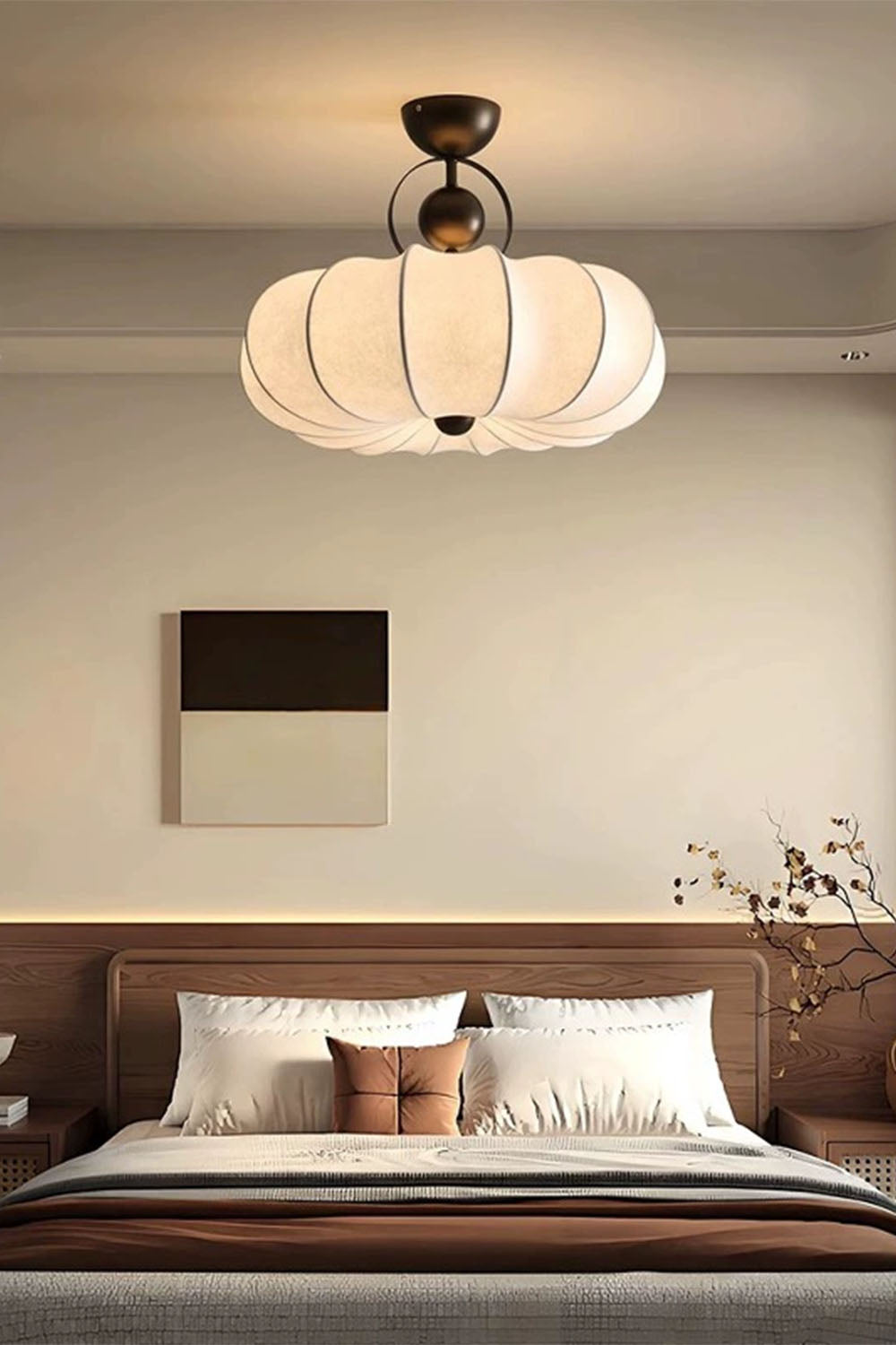 Pumpkin Silk Ceiling Lamp
