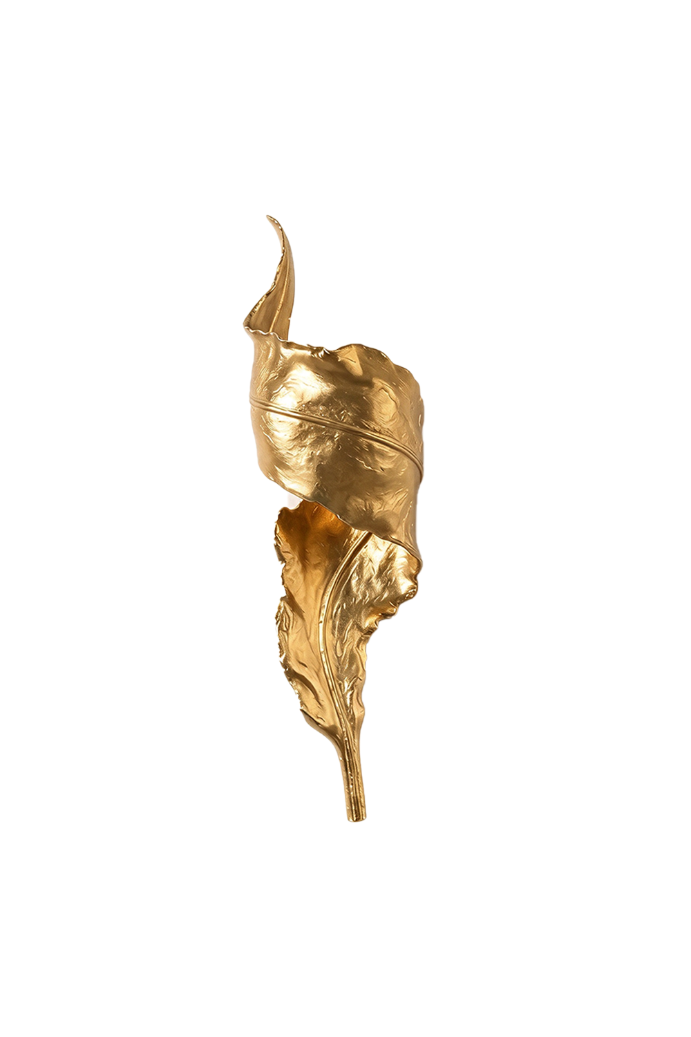 Quintelle Brass Curled Leaf Wall Lamp