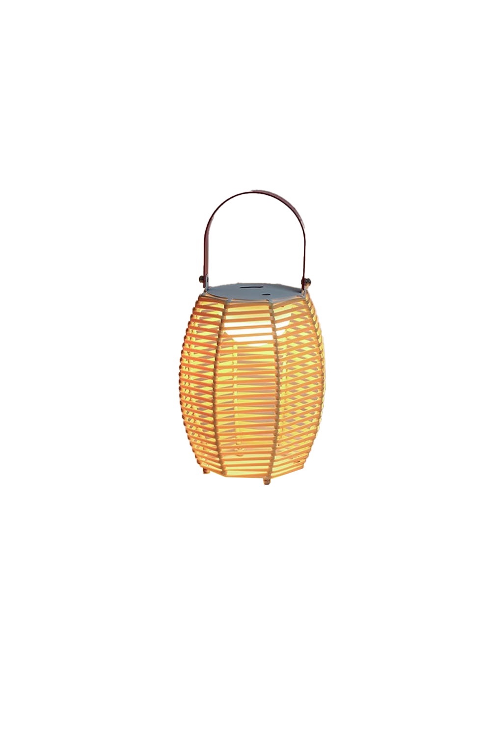 Rattan Lantern Rechargeable Solar Outdoor Table Lamp