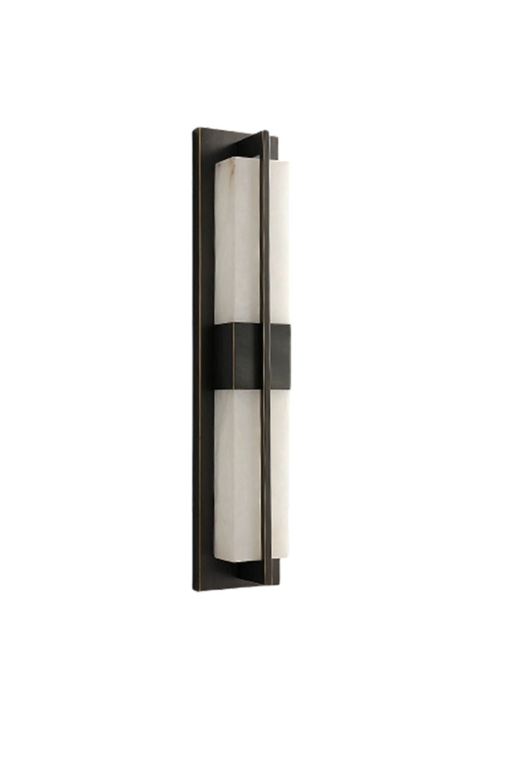 Rectangular Alabaster Brass Wall Lamp