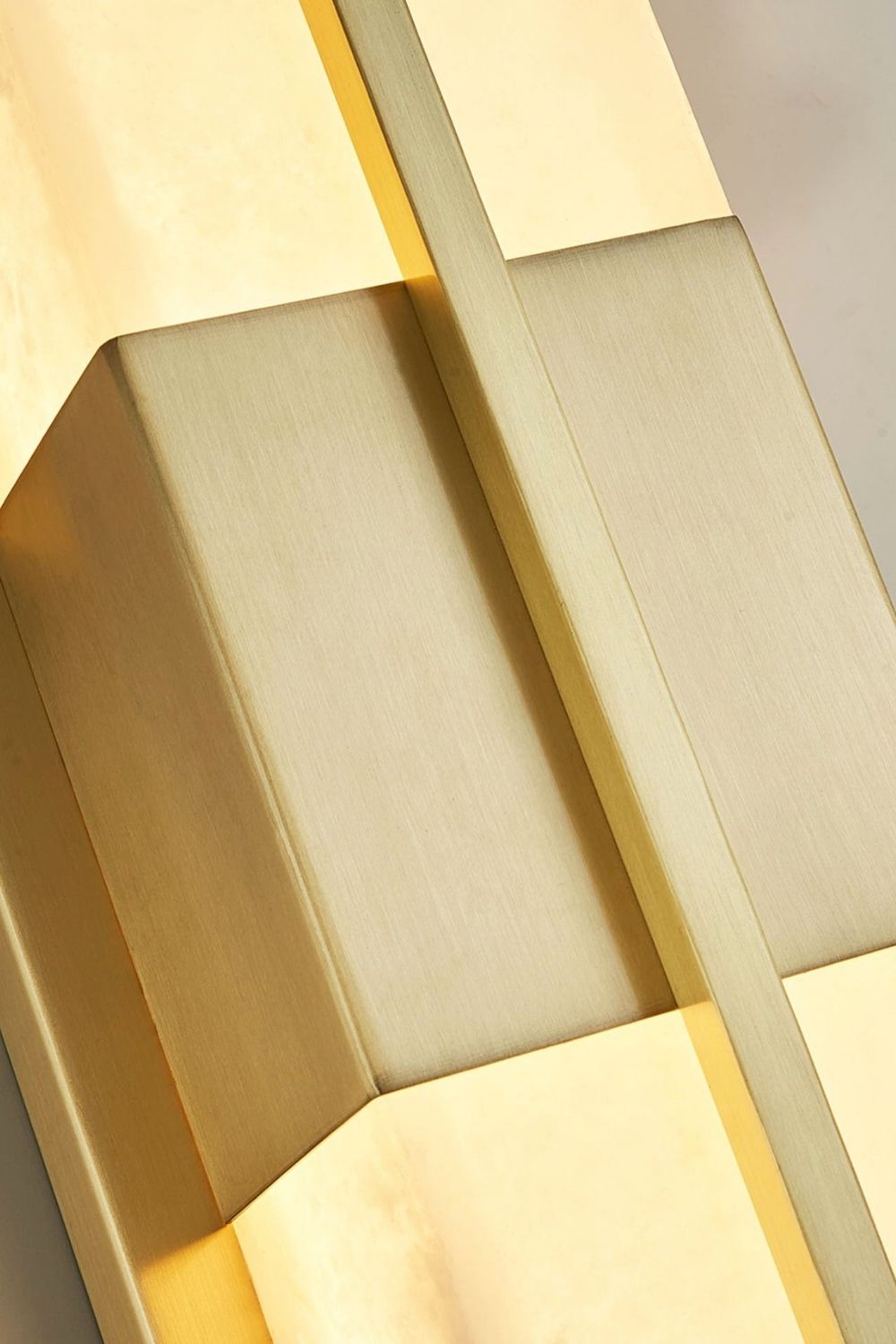 Rectangular Alabaster Brass Wall Lamp
